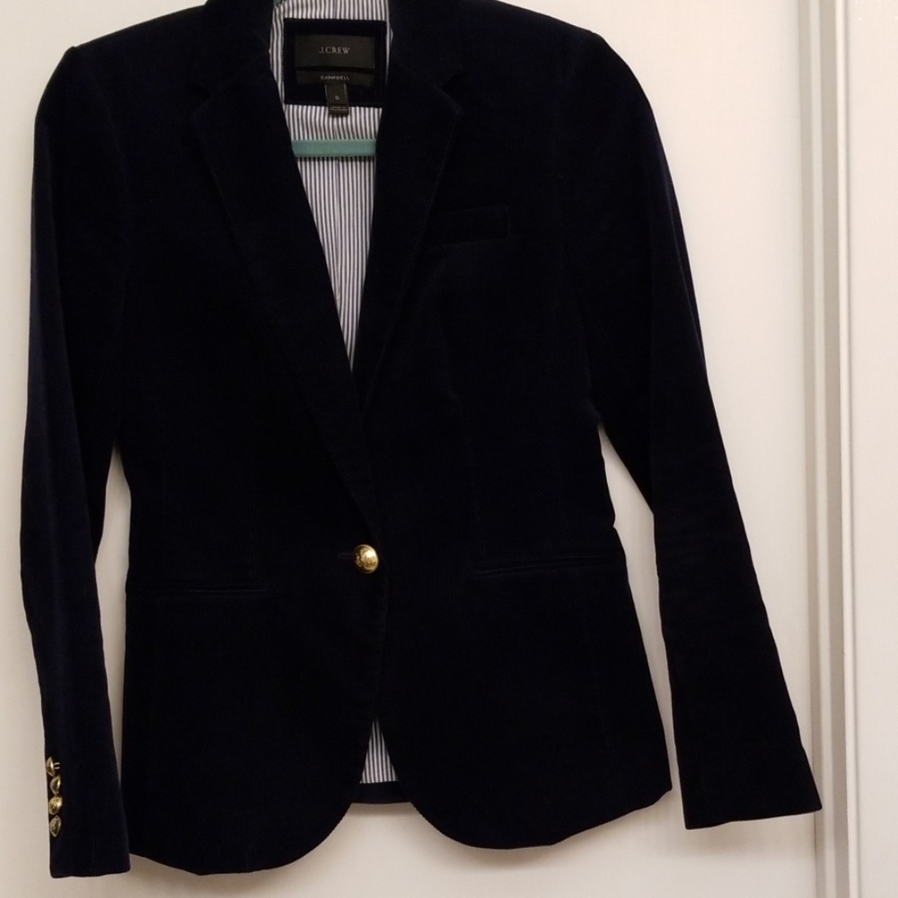 NWOT J. Crew navy cord Campbell blazer